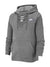 NK Terry Fleece Lace Up Hoodie For Ladies-Charcoal Melange-SP326
