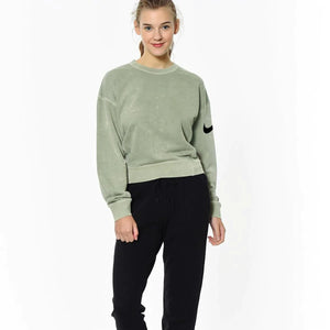 Nk Terry Fleece Rebel Sweatshirt For Ladies-Light Green Faded-BR369