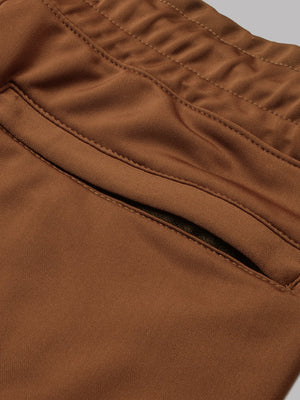 Louis Vicaci Slim Fit Lycra Trouser Pent For Men-Light Brown-BR502