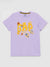 Summer Single Jersey Crew Neck Tee Shirt For Kids-Purple With Print-AN4156