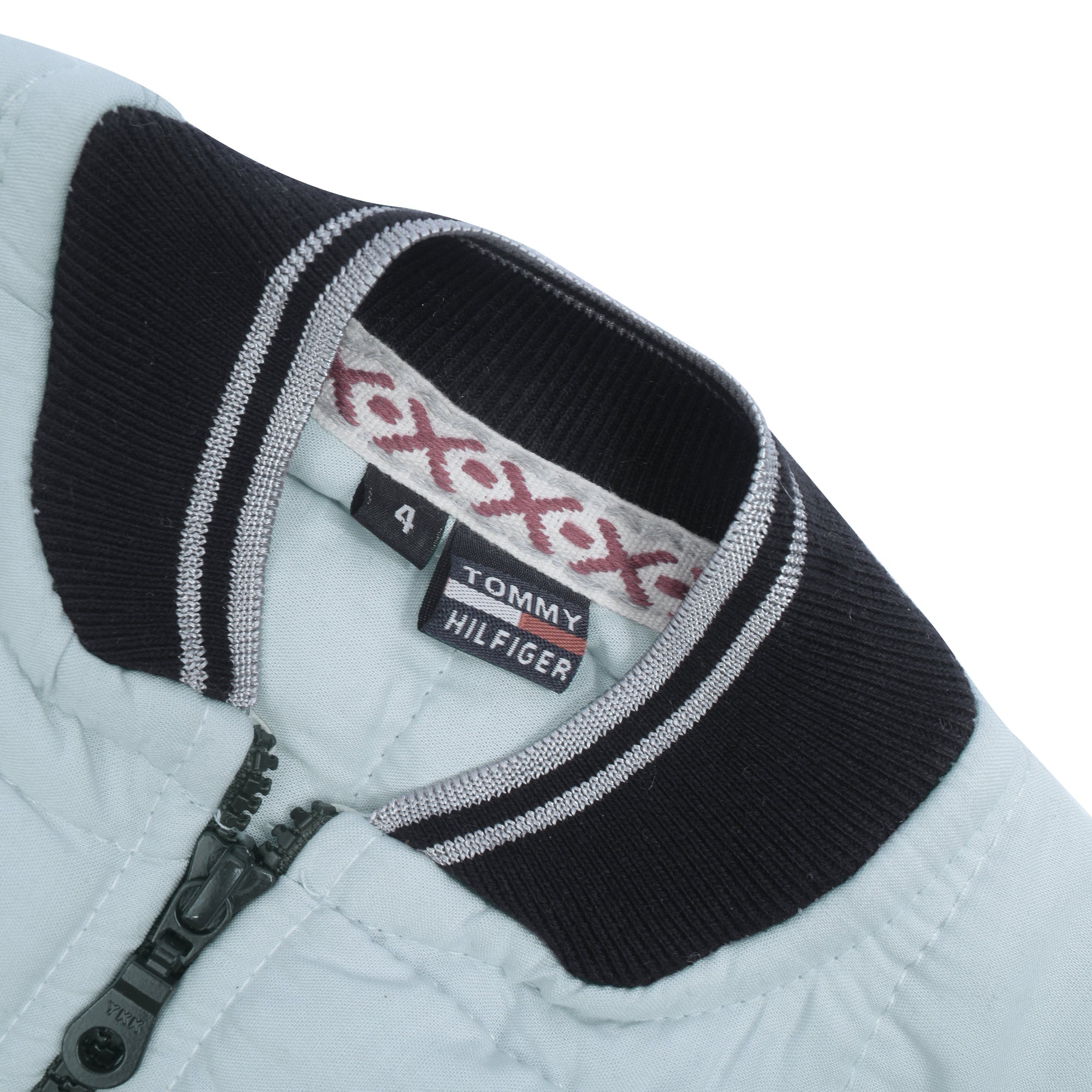 Quilted Zipper Baseball Jacket For Kids-Sky Mint-UE017