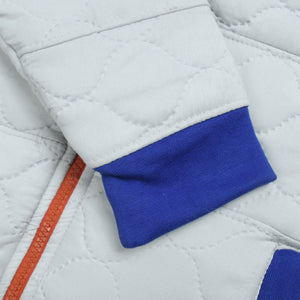 Quilted Zipper Baseball Jacket For Kids-Slate Grey & Blue-BE13228