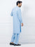 Unstitched China Soft Paper Cotton Suit For Men-Blue-SP1778