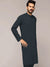 Unstitched China Soft Paper Cotton Suit For Men-Dark Navy-SP1781