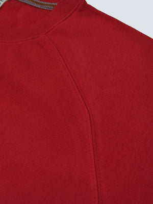 Royce Crew Neck Fleece Open Side Sweatshirt For Ladies-Dark Red-RT864