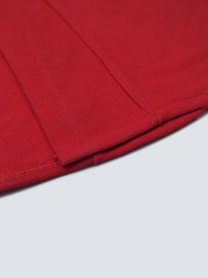 Royce Crew Neck Fleece Open Side Sweatshirt For Ladies-Dark Red-RT864