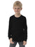 Maxx Crew Neck Long Sleeve Single Jersey Tee Shirt For Kids-Black-SP230